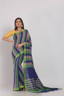 Multicolor Handloom Cotton Saree