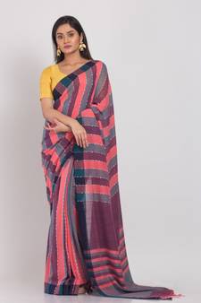 Multicolor Handloom Cotton Saree