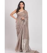 Multicolor Checkered Linen Handloom Saree