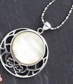 Round Shell Silver Pendant