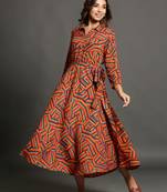 Multicolor printed rayon ethnic-kurtis