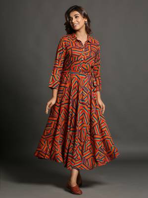 Multicolor printed rayon ethnic-kurtis 4