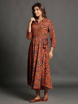 Multicolor printed rayon ethnic-kurtis 5