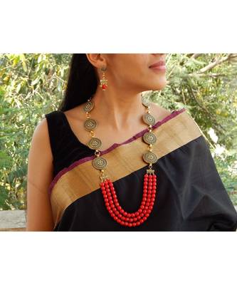 Red agate necklace-sets 1