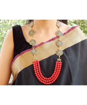 Red agate necklace-sets 2
