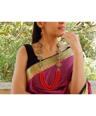 Red agate necklace-sets 3