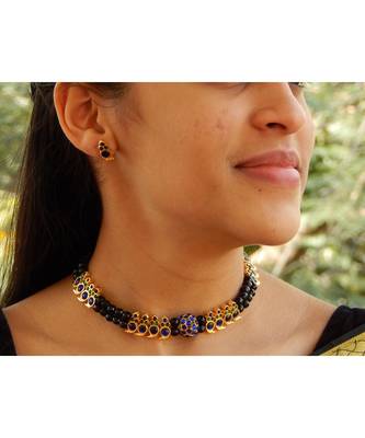 Black agate necklace-sets 1