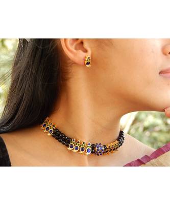 Black agate necklace-sets 2