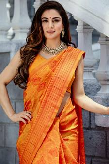Shraddha Arya Designer Orange Art Silk Saree