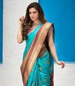 Shraddha Arya Designer Firozi Party Wear Silk Saree