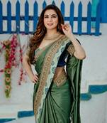Shraddha Arya Designer Green Party Wear Art Silk Saree