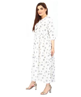  White printed rayon long-kurtis 3