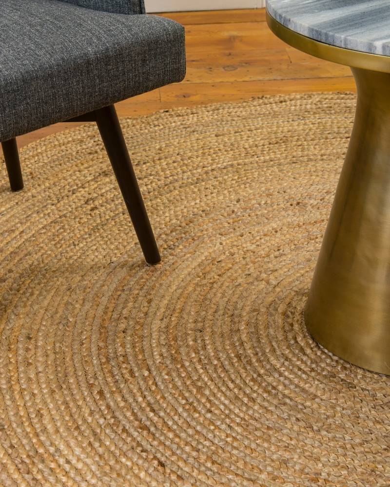 Posa Homes Round HandBraided Jute Rug 6X6' round Natural Carpet, Hand