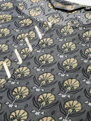 Dark-grey printed cotton cotton-kurtis 5