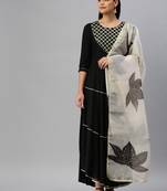 Black Plain Rayon Ethnic-Kurtis