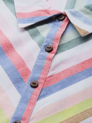 Multicoloured Striped Bell Sleeves Kurta 4
