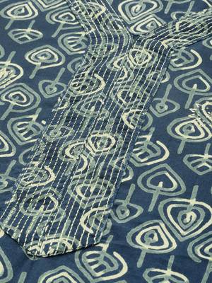 Navy Blue Ethnic Motifs Pure Cotton Printed Kurta 5