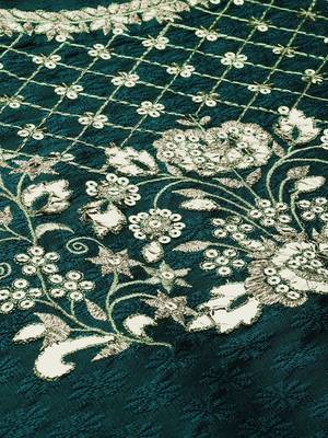 Women Green & Silver Toned Yoke Design Straight Kurta 4