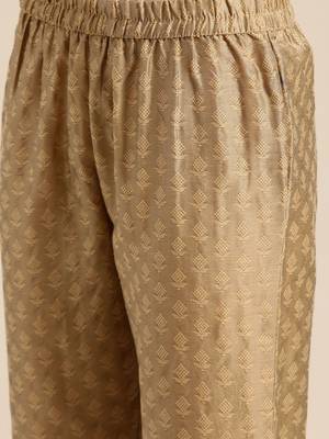 Women Magenta Pink & Gold Coloured Embroidered Kurta With Trousers & Dupatta 5