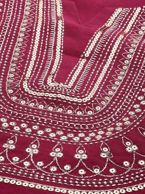 Women Magenta Pink & Beige Sequined Yoke Design Kurta With Trousers & Dupatta 4