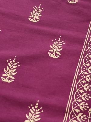 Women Magenta Pink & Gold Toned Foil Printed Straight Kurta 4