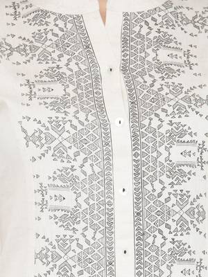 Women White & Black Printed A Line Kurta 4