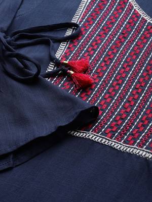 women blue pink solid straight kurta 2