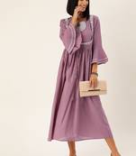 Women Mauve Zari Yoke Design Anarkali Kurta