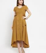 Women Brown Printed Fit and Flare Dress