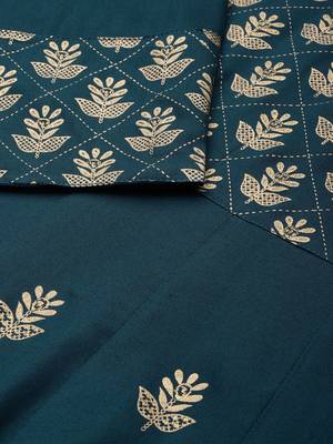 Teal & Gold Toned Printed Anarkali Kurta 4