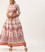 varanga women off white pink ethnic printed styled back anarkali kurta