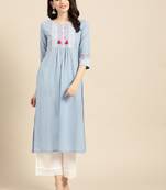 Powder Blue Straight Kurta