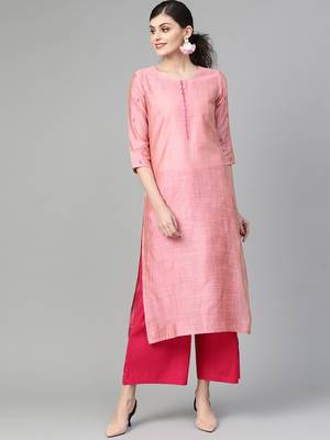 Onion Pink Straight Kurta 1