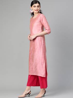 Onion Pink Straight Kurta 3
