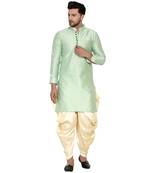 Green printed banarasi dhoti-kurta