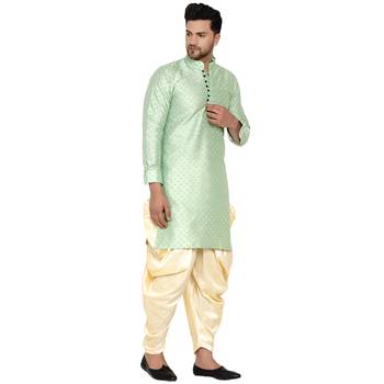Green printed banarasi dhoti-kurta 2