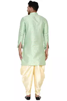 Green printed banarasi dhoti-kurta