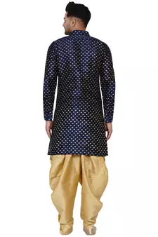 Blue printed banarasi dhoti-kurta