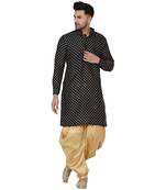 Black printed banarasi dhoti-kurta
