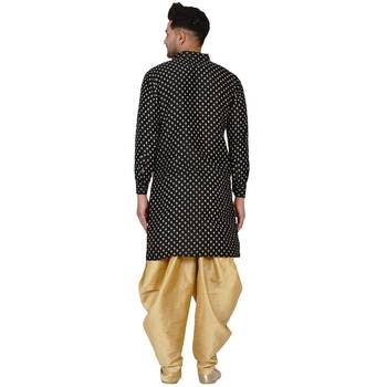 Black printed banarasi dhoti-kurta 4
