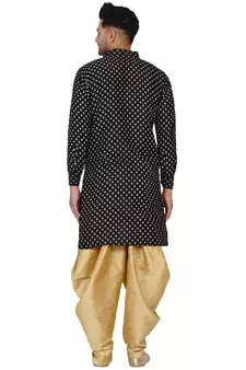 Black printed banarasi dhoti-kurta
