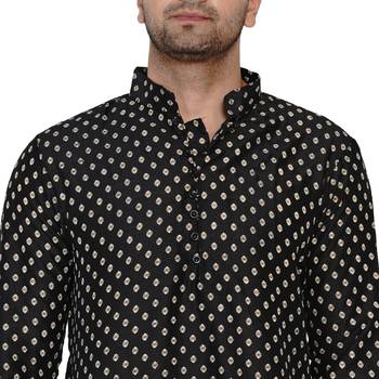 Black printed banarasi dhoti-kurta 5