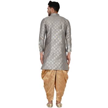 Grey printed banarasi dhoti-kurta 4