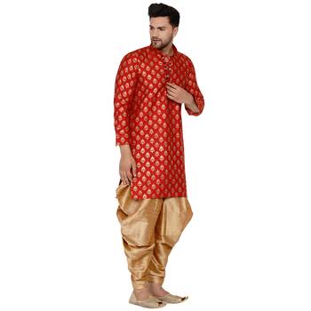 Red printed banarasi dhoti-kurta 2