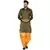 Green plain rayon dhoti-kurta