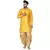 men's yellow and golden banarasi silk dhoti kurta