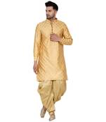 Gold printed banarasi dhoti-kurta