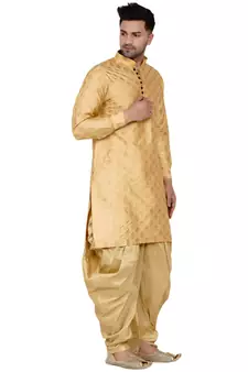 Gold printed banarasi dhoti-kurta