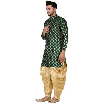 Green printed banarasi dhoti-kurta 3