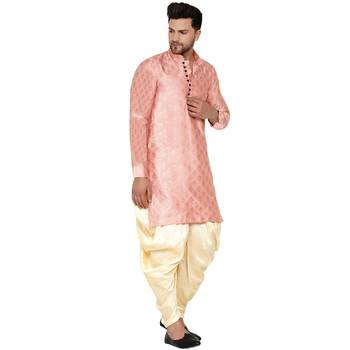 Pink printed banarasi dhoti-kurta 2